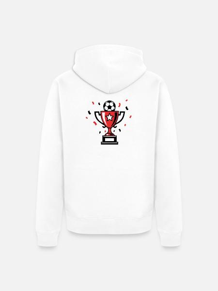 Fussball Pokal Sieger Icon - Unisex Premium Bio Zip Hoodie - Weiß