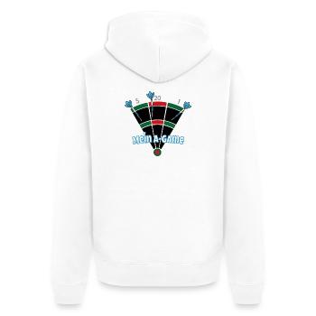 Mein A-Game - Unisex Premium Bio Zip Hoodie - Weiß - Hinten - Thijin (182cm)