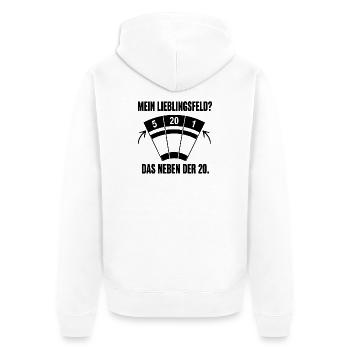 Daneben geworfen Dartspieler Humor 5 und 1 - Unisex Premium Bio Zip Hoodie - Weiß - Hinten - Thijin (182cm)
