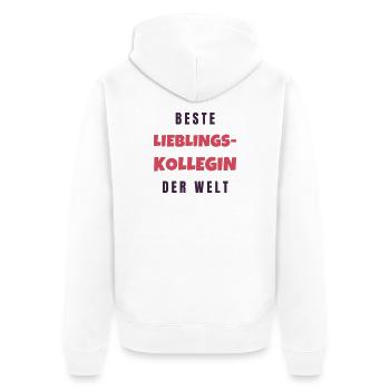 Beste Lieblingskollegin der Welt - Unisex Premium Bio Zip Hoodie - Weiß - Hinten - Thijin (182cm)