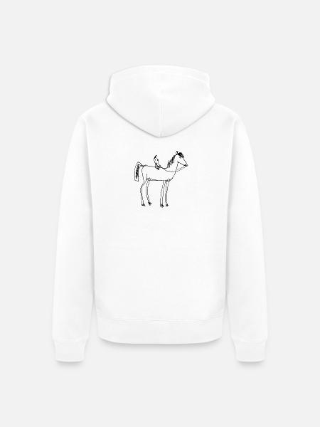 Ausritt auf dem Pferdchen - Unisex Premium Bio Zip Hoodie - Weiß