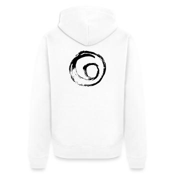 Swirl spiral Hand drawn swirl circle dot - Unisex Premium Organic Zip Hoodie - white - Back - Thijin (182cm)