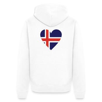 Iceland - Unisex Premium Organic Zip Hoodie - white - Back - Thijin (182cm)