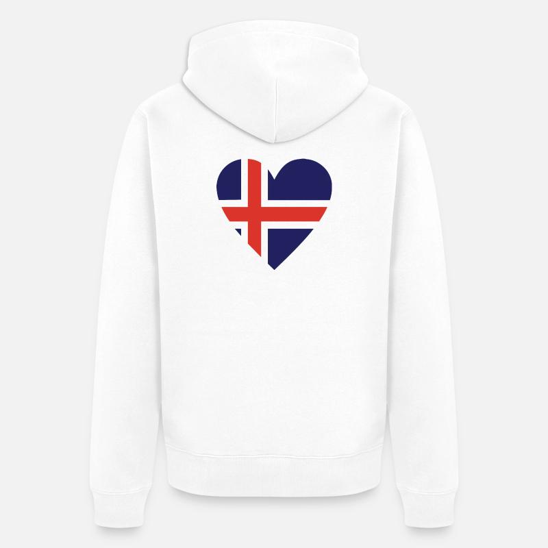 Islande - Veste à capuche bio Premium Unisexe - blanc
