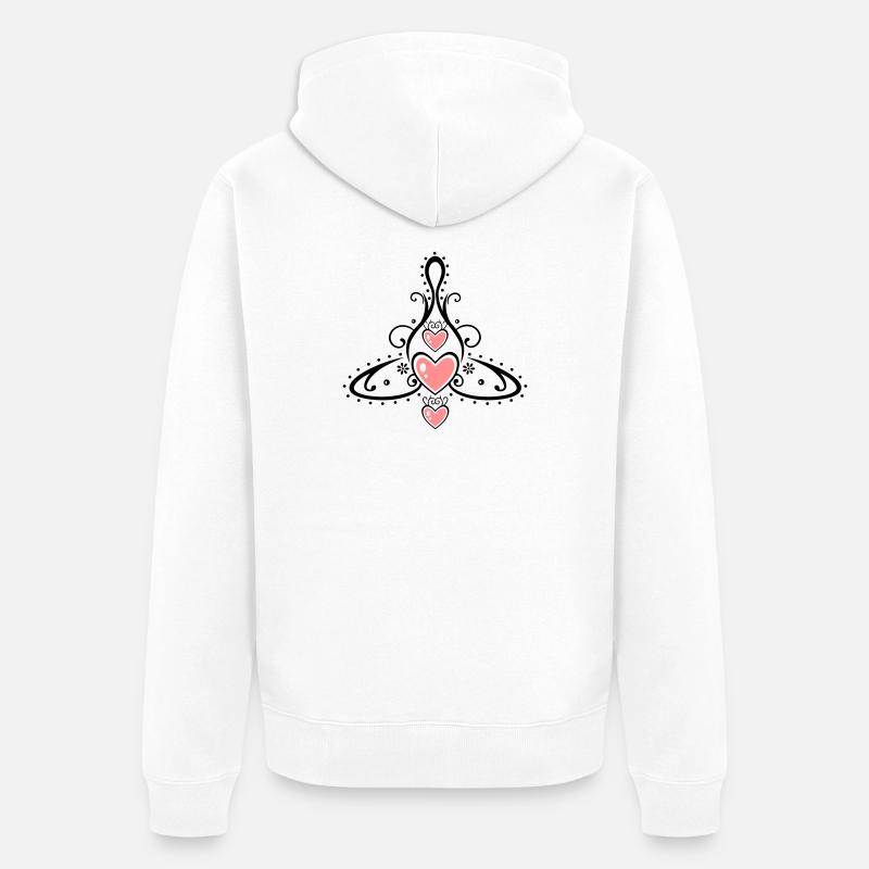 Keltisches Symbol, Mutter mit drei Kindern. - Unisex Premium Bio Zip Hoodie - Weiß