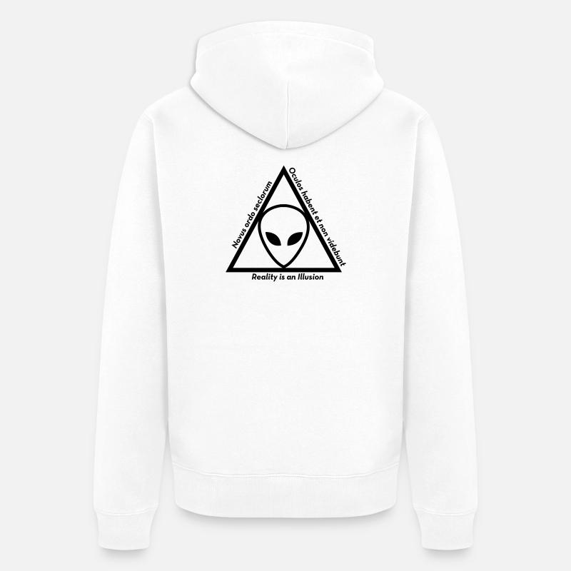 Ovni Ufo Extraterrestre Espace Geek Planète - Veste à capuche bio Premium Unisexe - blanc