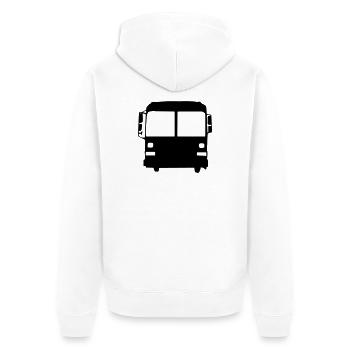 Bus / Busfahrer / Arbeit / Job - Unisex Premium Bio Zip Hoodie - Weiß - Hinten - Thijin (182cm)