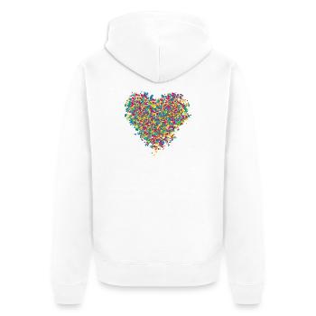 coloré confettis vives coeur - Veste à capuche bio Premium Unisexe - blanc - Dos - Thijin (182cm)