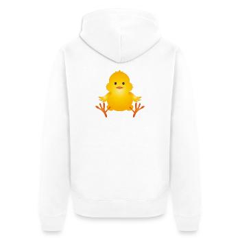 freshly hatched cute fluffy chick - Unisex Premium Organic Zip Hoodie - white - Back - Thijin (182cm)