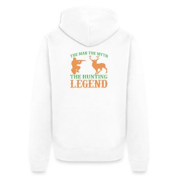 Motif de chasseur de mythes sur les vêtements - Veste à capuche bio Premium Unisexe - blanc - Dos - Thijin (182cm)
