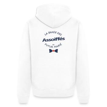 Bande des Assoiffés du Futur Marié - Veste à capuche bio Premium Unisexe - blanc - Dos - Thijin (182cm)