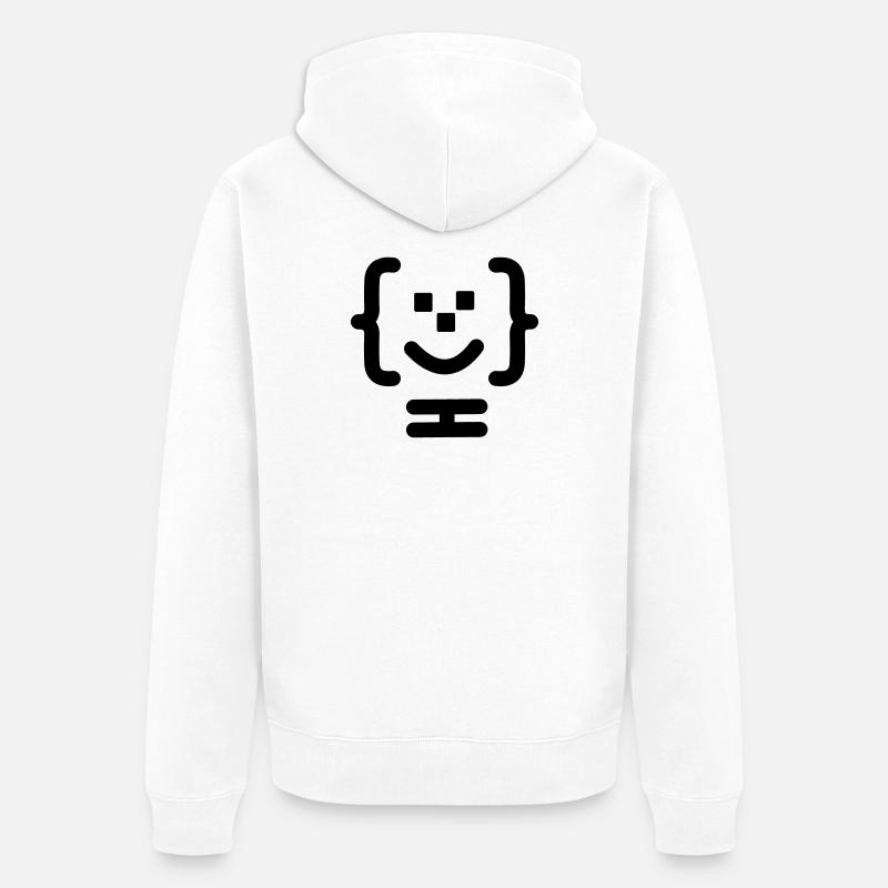 Code-Logo des Hauptprogrammierers - Unisex Premium Bio Zip Hoodie - Weiß