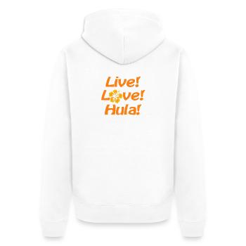 Live Love Hula 2 - Unisex Premium Bio Zip Hoodie - Weiß - Hinten - Thijin (182cm)
