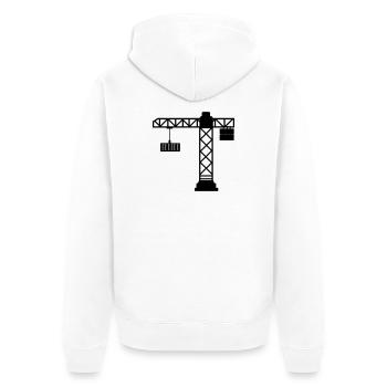 Grue avec conteneur maritime - Veste à capuche bio Premium Unisexe - blanc - Dos - Thijin (182cm)