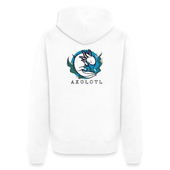 Axololt - Unisex Premium Bio Zip Hoodie - Weiß - Hinten - Thijin (182cm)