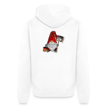 Gamer Wichtel Christmas Gnom - Unisex Premium Bio Zip Hoodie - Weiß - Hinten - Thijin (182cm)