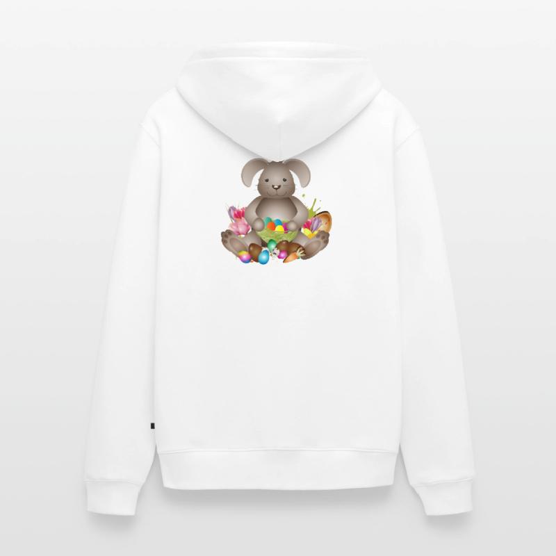 small Easter with Easter nest full of Easter eggs Unisex Premium Organic Zip Hoodie
