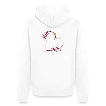 Toi et moi liés par le tendre lien de l’amour - Veste à capuche bio Premium Unisexe - blanc - Dos - Thijin (182cm)