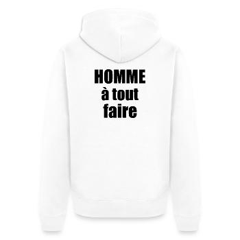 Homme a tout faire - Veste à capuche bio Premium Unisexe - blanc - Dos - Thijin (182cm)