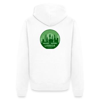 Lisboa Bridges Silhouette Trains - Unisex Premium Organic Zip Hoodie - white - Back - Thijin (182cm)