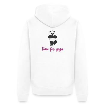C’est le temps du yoga - Veste à capuche bio Premium Unisexe - blanc - Dos - Thijin (182cm)