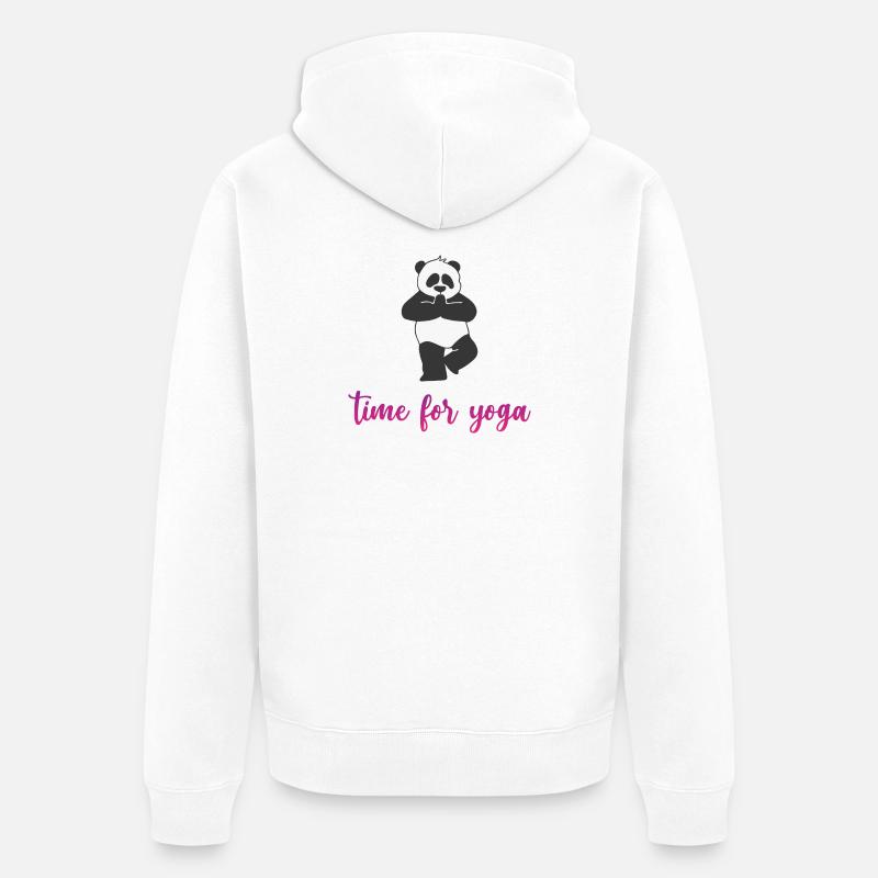 C’est le temps du yoga - Veste à capuche bio Premium Unisexe - blanc
