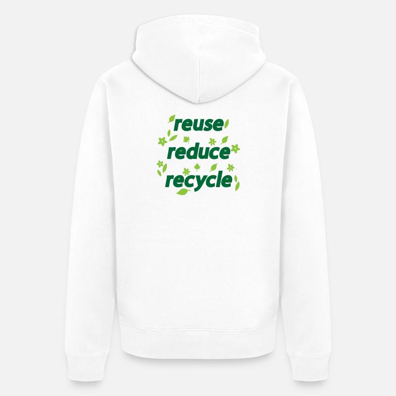 Réduire le recyclage de réutilisation - Veste à capuche bio Premium Unisexe - blanc