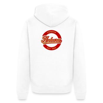 Ankara Vintage Logo Est 1923 - Veste à capuche bio Premium Unisexe - blanc - Dos - Thijin (182cm)