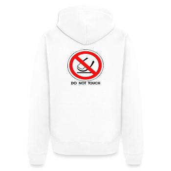 Do Not Touch - Unisex Premium Organic Zip Hoodie - white - Back - Thijin (182cm)