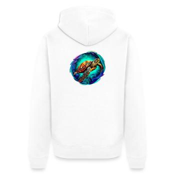 Tortue marine - Veste à capuche bio Premium Unisexe - blanc - Dos - Thijin (182cm)
