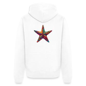 Seestern - Unisex Premium Bio Zip Hoodie - Weiß - Hinten - Thijin (182cm)