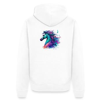 Cheval - Veste à capuche bio Premium Unisexe - blanc - Dos - Thijin (182cm)
