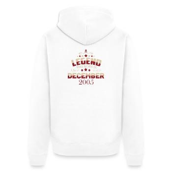 18th Birthday Legend December 2005 - Unisex Premium Organic Zip Hoodie - white - Back - Thijin (182cm)