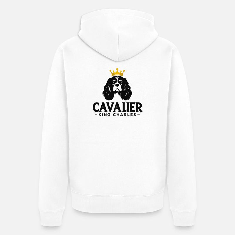 Cavalier King Charles Couronné - Veste à capuche bio Premium Unisexe - blanc