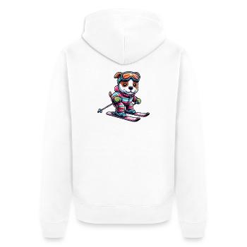 Chien American Staffordshire Terrier Ski Skieur - Veste à capuche bio Premium Unisexe - blanc - Dos - Thijin (182cm)