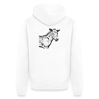 Chevaux T-shirt Cadeau Cavalier - Veste à capuche bio Premium Unisexe - blanc - Dos - Thijin (182cm)