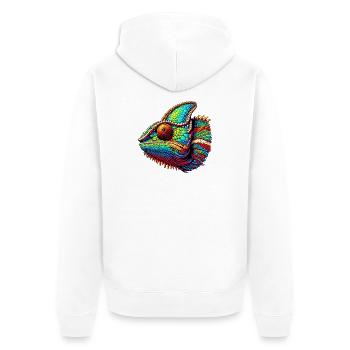 Chameleon - Unisex Premium Organic Zip Hoodie - white - Back - Thijin (182cm)