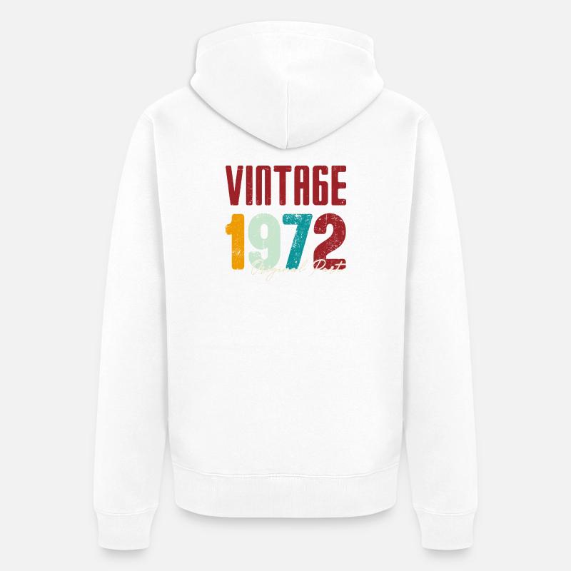 Millésime 1972 Partie originale - Veste à capuche bio Premium Unisexe - blanc