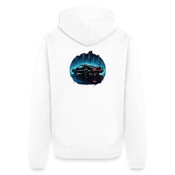 Bausatz Auto - Unisex Premium Bio Zip Hoodie - Weiß - Hinten - Thijin (182cm)