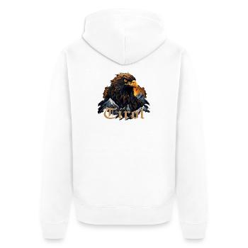 Tyrol T-Shirt for Tyroleans Adler - Unisex Premium Organic Zip Hoodie - white - Back - Thijin (182cm)