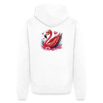 Flamant - Veste à capuche bio Premium Unisexe - blanc - Dos - Thijin (182cm)