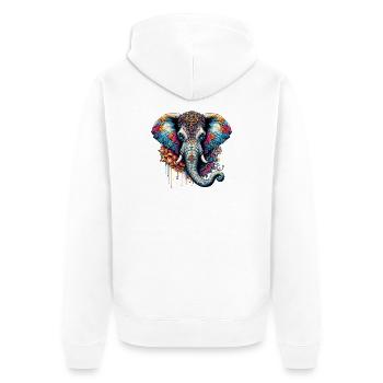 Éléphant - Veste à capuche bio Premium Unisexe - blanc - Dos - Thijin (182cm)