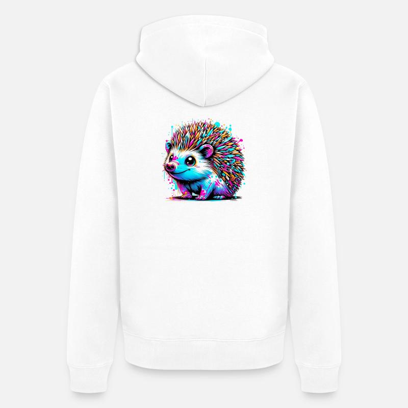 Hérisson - Veste à capuche bio Premium Unisexe - blanc