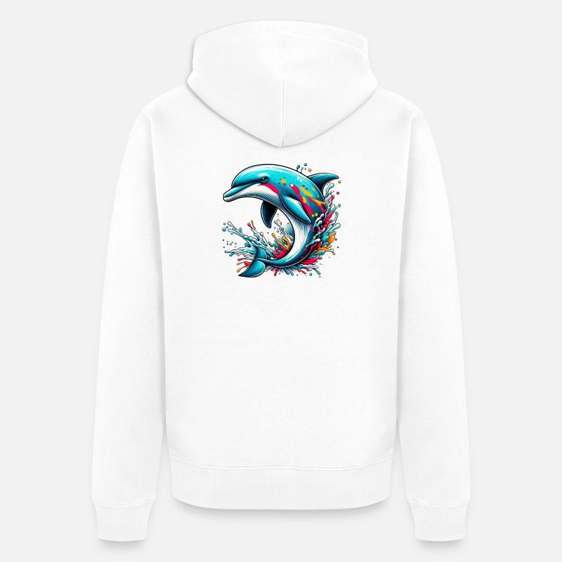 Dauphin - Veste à capuche bio Premium Unisexe - blanc