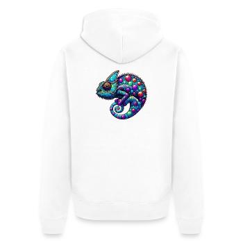 Chameleon - Unisex Premium Organic Zip Hoodie - white - Back - Thijin (182cm)