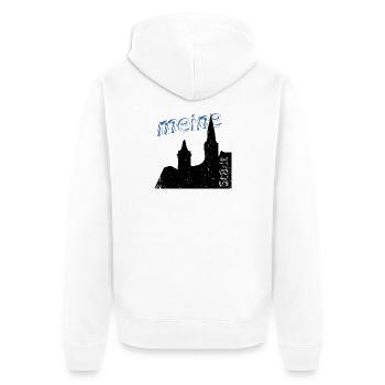 meine Stadt - Unisex Premium Bio Zip Hoodie - Weiß - Hinten - Thijin (182cm)