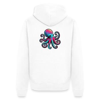 Pieuvre - Veste à capuche bio Premium Unisexe - blanc - Dos - Thijin (182cm)
