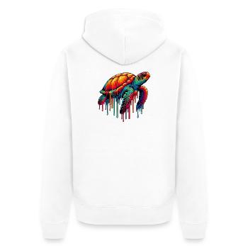 Turtle - Unisex Premium Organic Zip Hoodie - white - Back - Thijin (182cm)