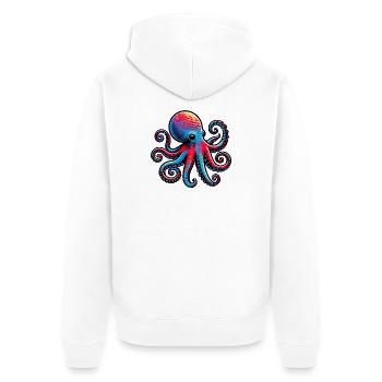 Pieuvre - Veste à capuche bio Premium Unisexe - blanc - Dos - Thijin (182cm)