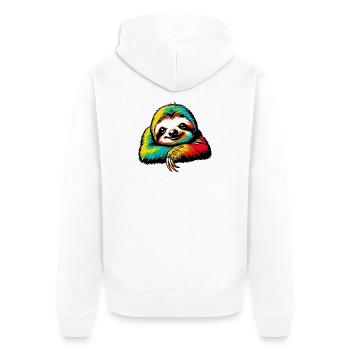 Sloth - Unisex Premium Organic Zip Hoodie - white - Back - Thijin (182cm)